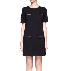 J.CREW Wool Gold Zip Pocket Shift Dress Black Size 6